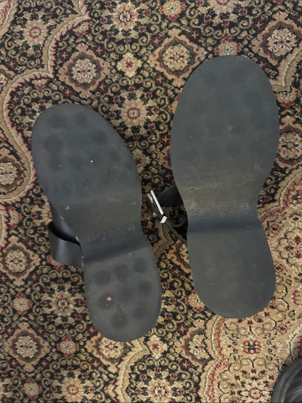 Ganni Black Studded Leather Clog Sandals size 10 - Picture 3 of 4